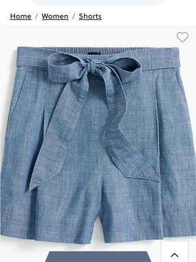 J. Crew Light Chambray Tie-Waist Shorts